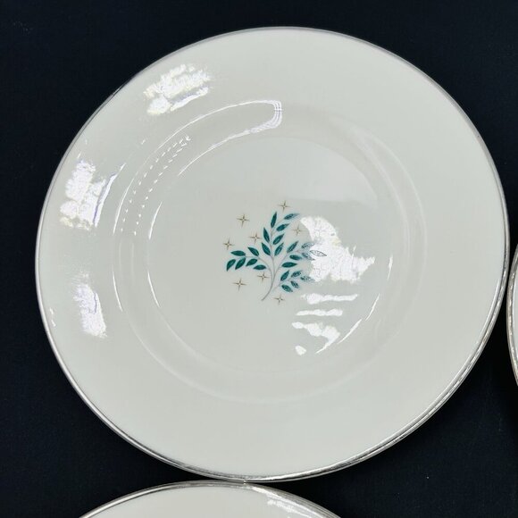 Syracuse China Lyric Pattern 6.25" Dessert/Bread Plates Vintage MCM Set of 4 - Picture 3 of 14